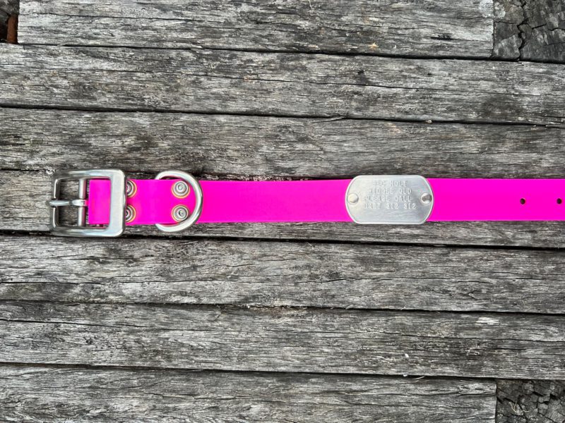 PINK PVC - AUSSIE TOUGH COLLAR WITH TAG - Image 2
