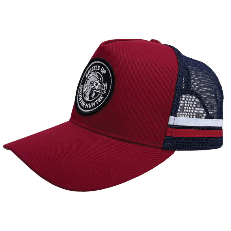 Red Bristle Up Grunter Hunter Trucker Cap #001 - Image 2