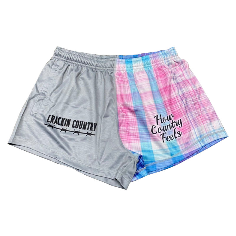 Grey & Pink CC Footy Shorts – Kids & Adults #007