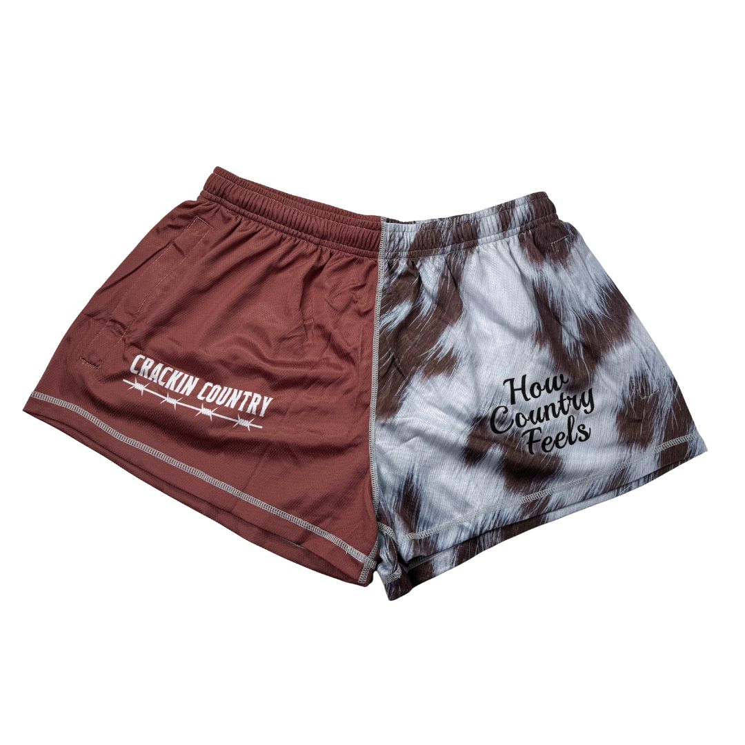 Maroon Cowhide CC Footy Shorts – Kids & Adults #009